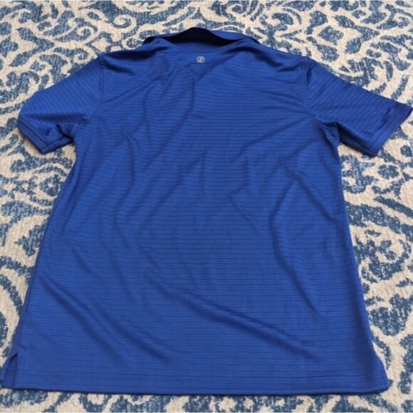 Izod Golf blue striped polo buttons golfing spring summer shirt small - Picture 7 of 8